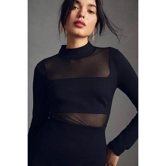 Anthropologie Maeve Sheer Side-Slit Dress Size M - Picture 3 of 6